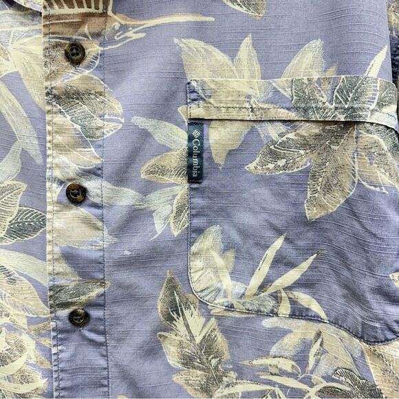 Columbia short sleeve button down Hawaiian floral fishing shirt men's xxl 2xl - Picture 2 of 5